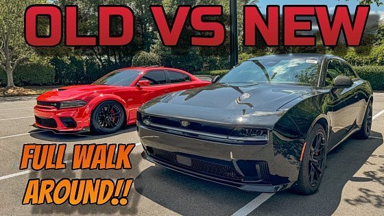 Video: 2024 DODGE CHARGER EV VS CHARGER SCAT PACK WIDEBODY: FIRST DETAILED WALK AROUND COMPARISON!