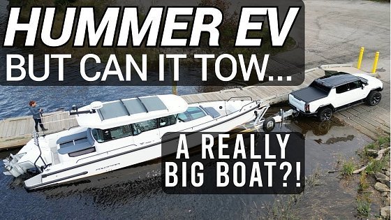 Video: Hummer EV towing review - Can it tow a really big boat? Does catch fire? Rivian lightning rims