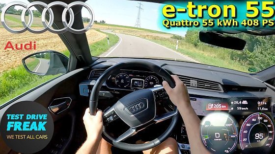 Video: 2022 Audi E-Tron 55 Quattro S Line 408 PS COUNTRY ROAD DRIVE with Electric Consumption