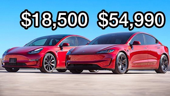 Video: CHEAP vs EXPENSIVE Tesla Model 3 Performance - Worth the Upgrade?