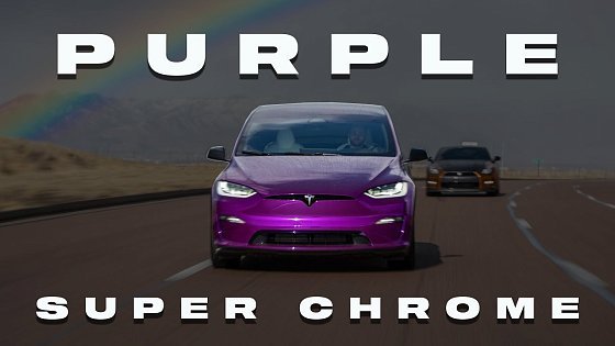 Video: Everyday to Exuberant: Tesla Model X Plaid Purple Super Chrome Metamorphosis
