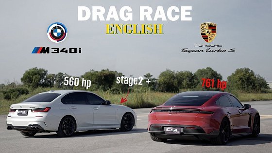 Video: BMW M340i tuned vs Porsche Taycan Turbo S DRAG RACE