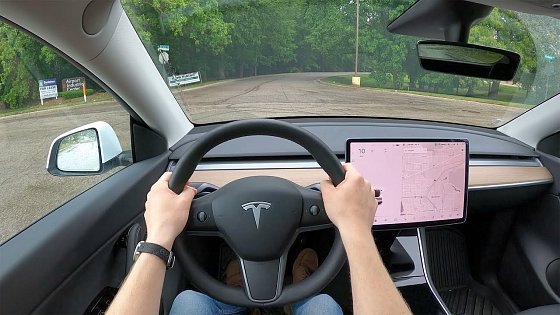 Video: 2021 Tesla Model Y Standard Range - Rainy POV Test Drive (Binaural Audio)