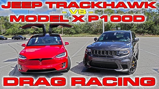 Video: Tesla Model X P100D Ludicrous sets World Record vs Jeep Trackhawk Drag Racing 1/4 Mile
