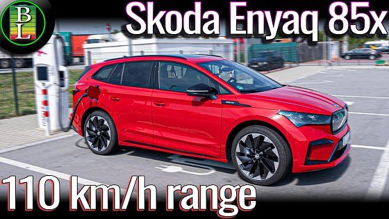 Video: Skoda Enyaq 85x AWD (New motors) - 110 km/h (68mph) range test