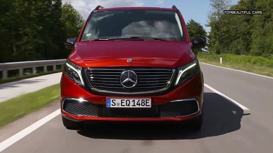 Video: 2020 Mercedes Benz EQV 300-Hyacinth Red Metallic-Exterior Interior and Drive