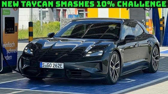 Video: The Fastest Road Tripping EV I&#39;ve Ever Tested! Updated Porsche Taycan Sport Turismo 10% Challenge