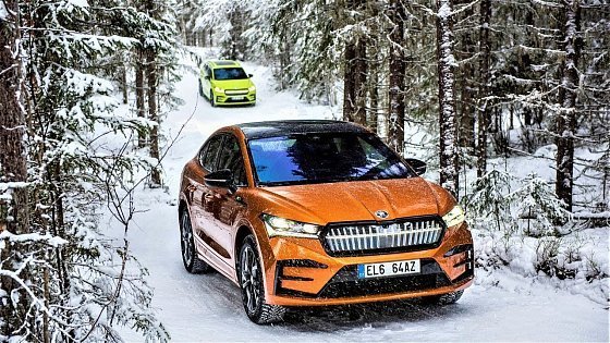 Video: New Skoda ENYAQ Coupe RS iV 2023 vs New Skoda ENYAQ RS iV - Which one is better on snow?