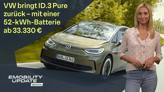 Video: VW ID.3 Pure Comeback / Ladesäulen-Pflicht an Tankstellen / Cadillac E-SUV Optiq - eMobility Update