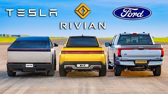 Video: Tesla Cybertruck v Rivian R1T v F-150 Lightning: 0-60 & 1/4-mile TESTED!