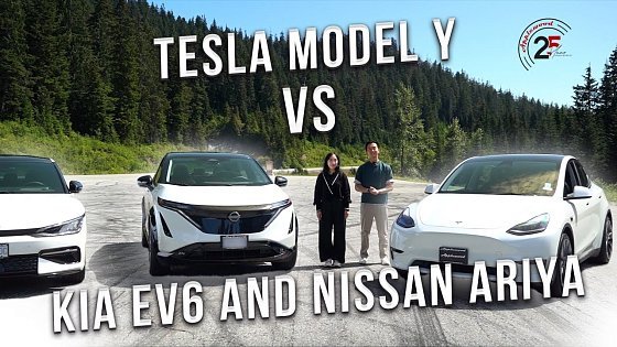 Video: Tesla Model Y VS KIA EV6 &amp; Nissan ARIYA | EV Showdown