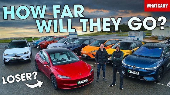 Video: How far can electric cars REALLY go?? – we drive 12 until they DIE! Tesla, BYD &amp; more | What Car?