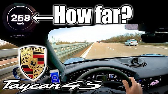 Video: 2021 Porsche Taycan 4S Full Charge Top Speed German Autobahn POV