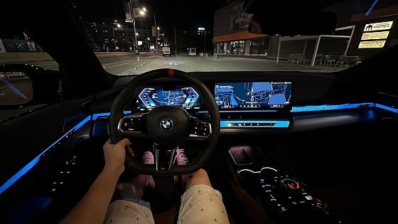 Video: 2024 BMW i5 M60 xDrive Touring Night Test Drive POV | Ambience Binaural Sound