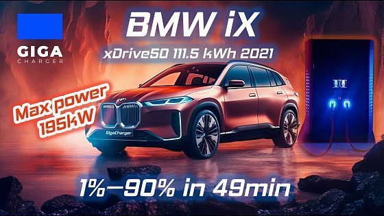 Video: Fast Charging BMW iX xDrive50 2021 on GigaCharger A1M: 1% to 90% in 49 minutes