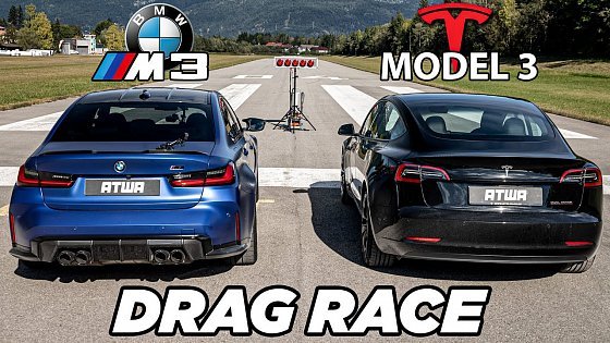 Video: BMW M3 Competition vs. Tesla Model 3 Performance | DRAG RACE | Daniel Abt