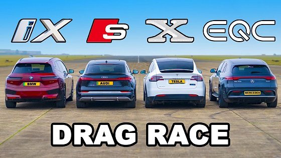 Video: BMW iX v Tesla Model X v Audi e-tron S v Mercedes EQC: DRAG RACE