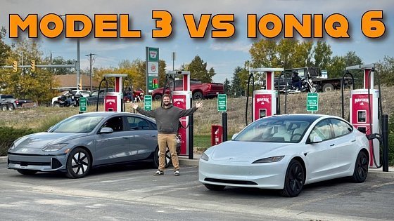 Video: Highway Range Test Battle! Tesla Model 3 Long Range RWD vs Hyundai IONIQ 6 SE