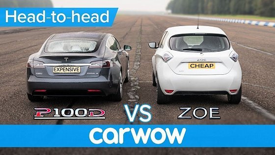 Video: Tesla Model S vs Renault Zoe - DRAG RACE, BRAKE TEST &amp; RANGE ANXIETY challenge | Expensive vs Cheap